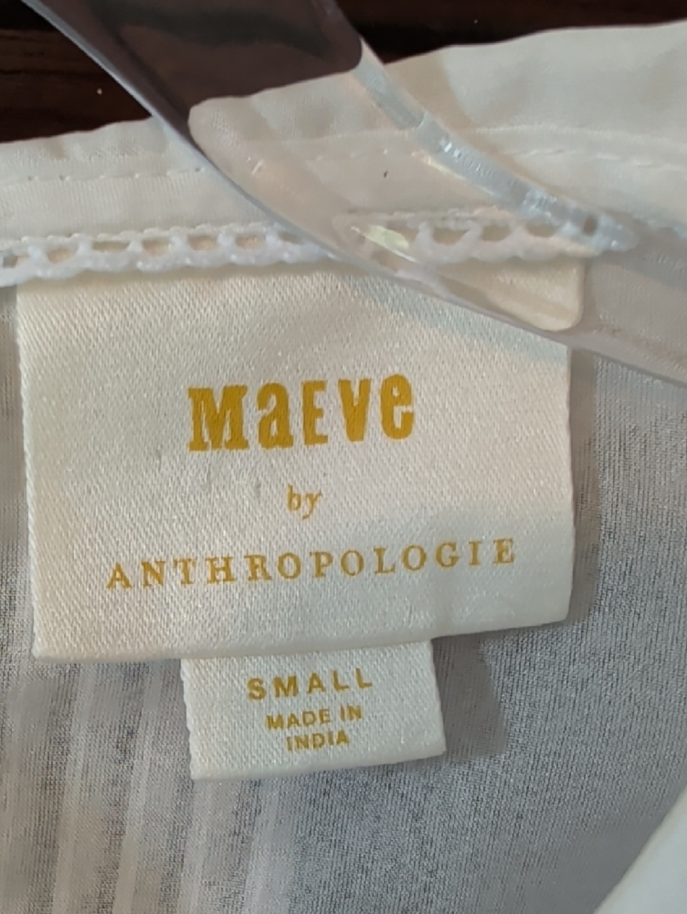 Sheer Short Puff-Sleeve Scallop Trim Blouse Peter Pan Collar Maeve Anthropologie - Picture 3 of 13